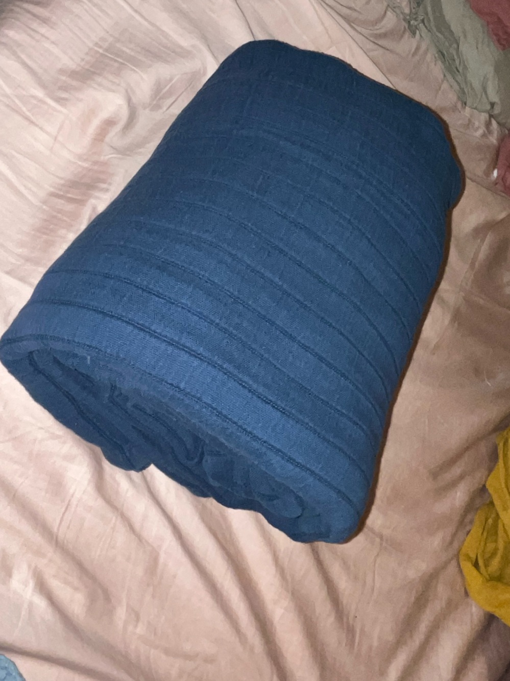 Under the Canopy ~ Textured Blanket Deep Blue - Classic Comfort~💯Organic Cotton
